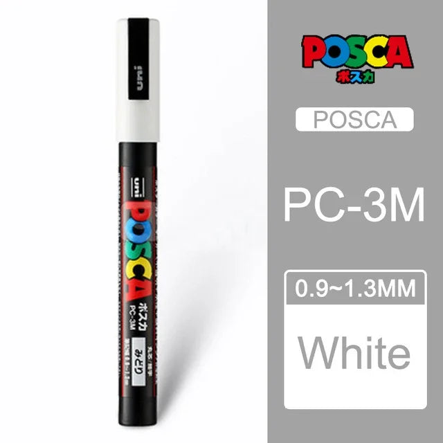 UNI POSCA Markers Set PC-1M/3M/5M Permanent Acrylic Paint Pen Quick Dry Graffiti Painting Art Supplies Japanese Stationery