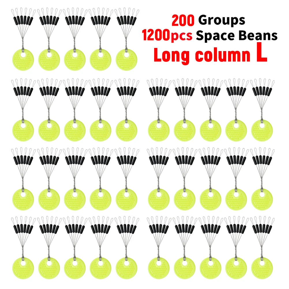 60pcs 10/20 Group Set Rubber Silicon Space Bean Sea Carp Fly Fishing Black Rubber Oval Stopper Fishing Float Fishing Bobber Part