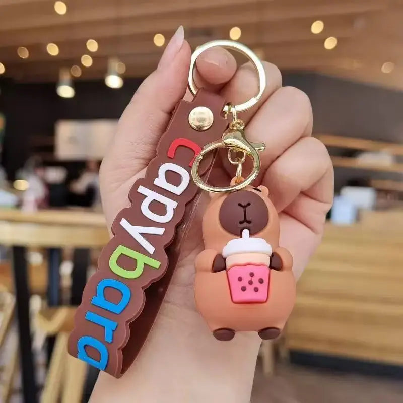 Gentle Animal Capybara Keychains for Accessories Bag Shadow Goofy Cartoon Keyrings Jewelry Fans Friends Gifts NEW