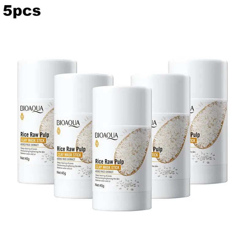 1/3/5pcs White Rice Raw Pulp Mud Mask Moisturizing Blackhead Removal Clean Face Shrink Pores Mask Face Skin Care Products
