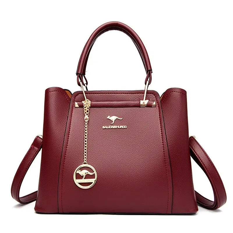 Fashion Women Soft PU Leather Handle Handbag Designer Shoulder Crossbody Bag Ladies Large Capacity Shopping Messenger Tote Bag