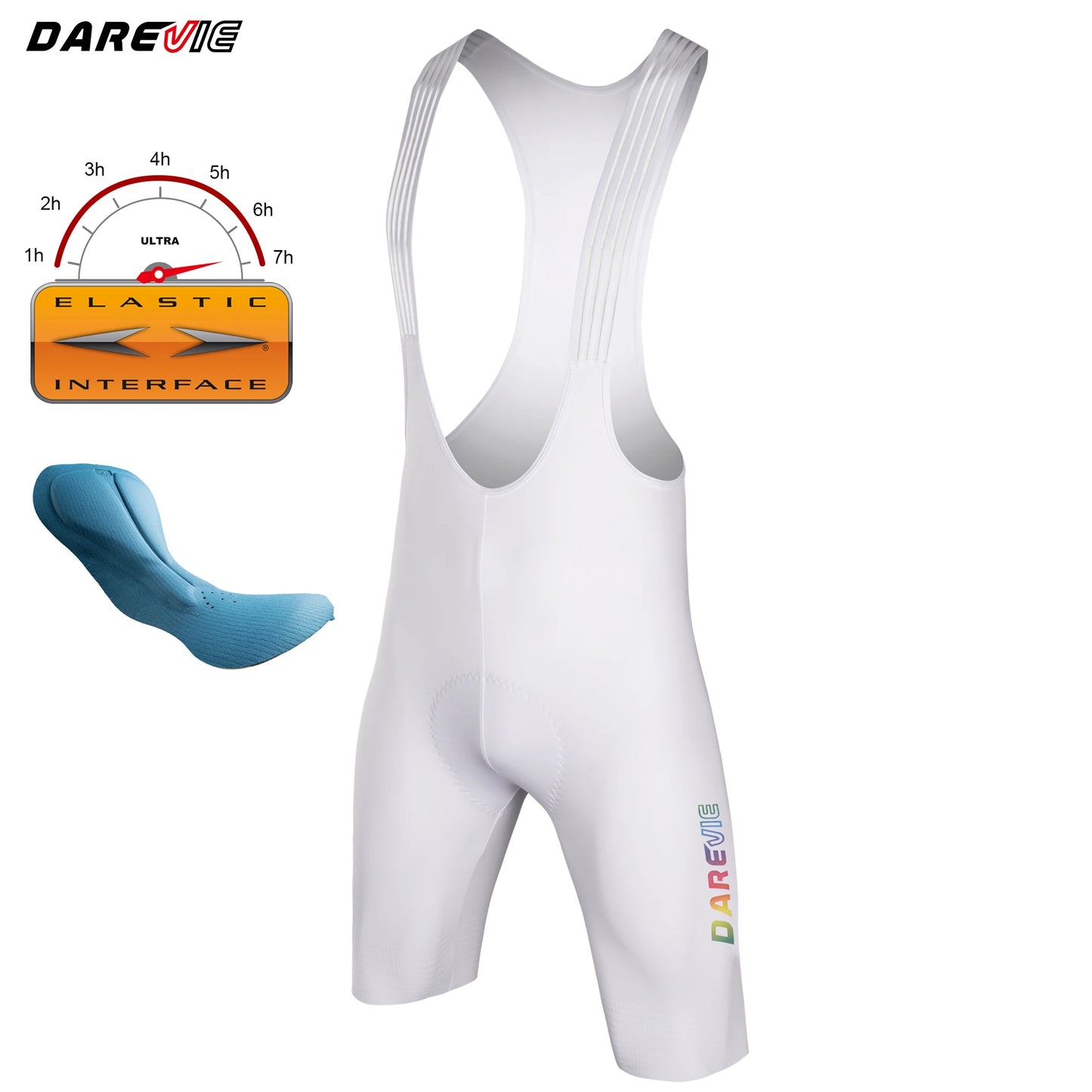 DAREVIE Cycling Bib Shorts Seamless 4.0 Italy ELASTIC-INTERFACE Pad Cycling Shorts Diamond Leg Gripper Men's Bretelelle Shorts
