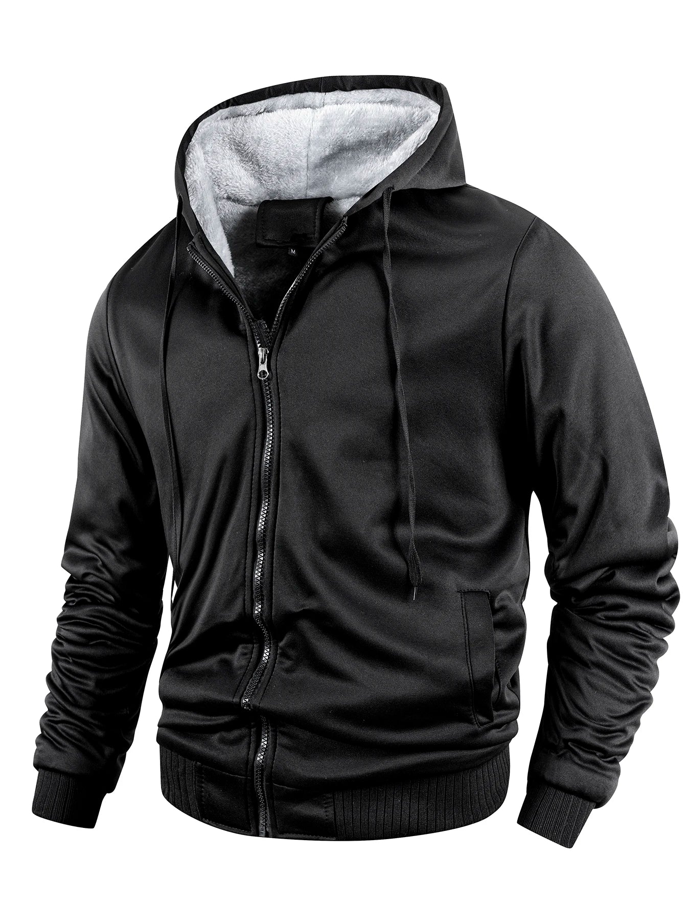 Men Color-Splicing Jacket Winter Warm Fleece Hoodies Outdoor Sports Windproof Baseball Uniform Male Fashion Zipper Thicken Coats