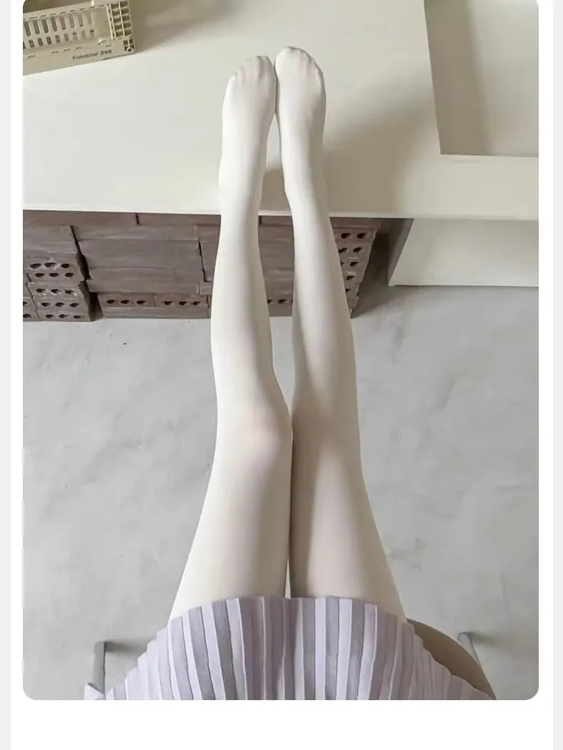 Slim fit Tights Opaque Thermal Stretch Leggings Autumn/ Winter Thick Warm Comfortable White Stockings Lolita Pantyhose for Women