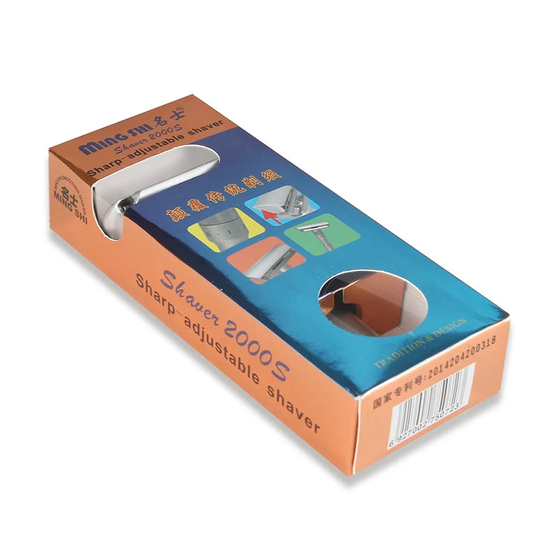 Mingshi Metal Adjustable Safety Razor Travel Double Edge Classic Men Shaving Black Hair Removal Shaver with 5 Blades