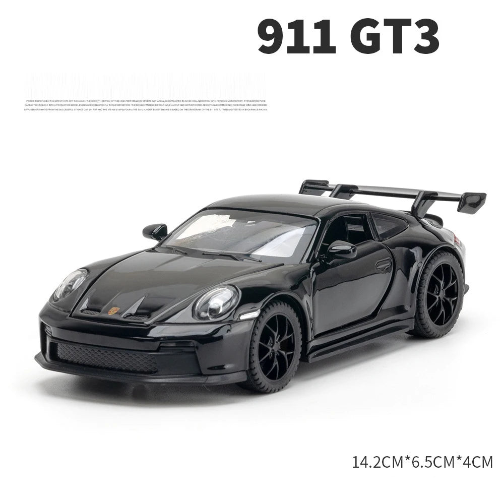 1: 32 Parsche 911 GT3 sport Alloy Car Model Diecasts Toy With Sound and Light Vehicles Decoration Toys For Kids Gift
