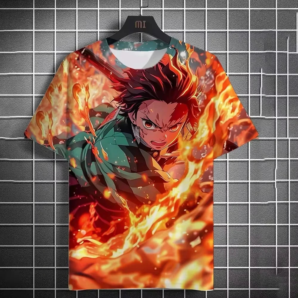Summer New Men's T-shirt Anime Graphics 3D Printing Women Short Sleeve Summer Fashion Trend Oversized Kid T-shirt Street T-shirt