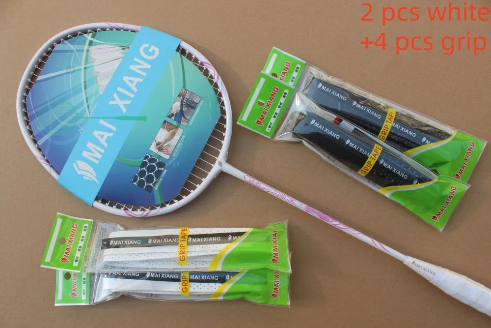 2pcs MAI XIANG Composite Carbon badminton rackets novice training badminton racquet
