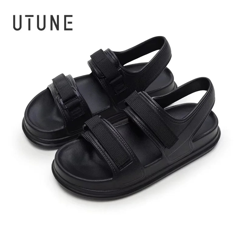 UTUNE Fashion Patch Women's Sandals Summer Comfortable Platform Shoes Beach Outside Purple Slides Thick Sole Non-slip Slippers