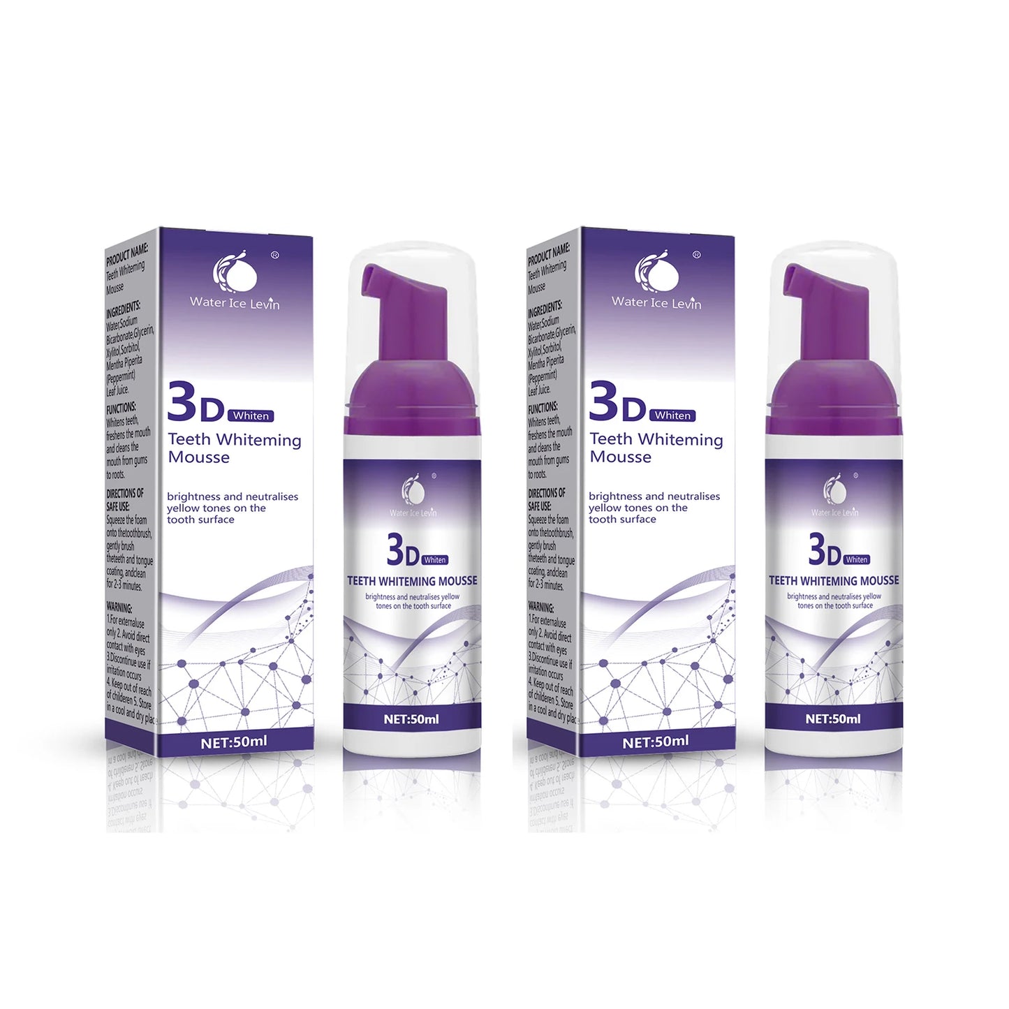 50ml 3D Mousse Toothpaste Teeth Whitening Removing Yellow Teeth Cleaning Tooth Stain Oral Fresh Tooth Care Product 2024 New