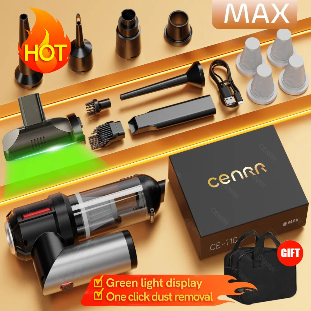 CENRR 998000PA Car Vacuum Cleaner Mini Cordless Powerful Wireless Car Cleaner HandHeld Portable Vacuum Cleaner Home Appliance