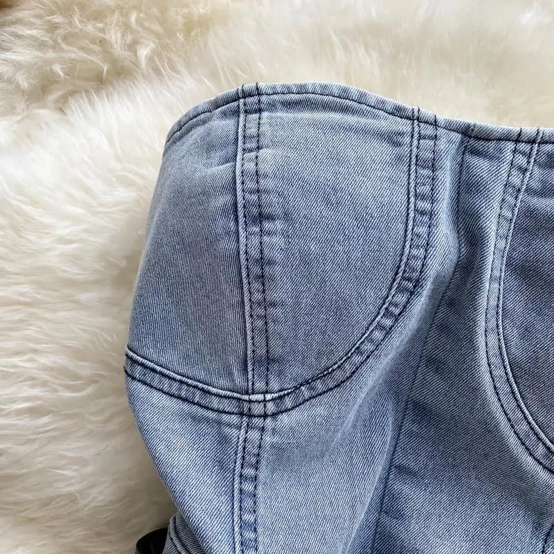 Summer Rompers Women Jeans Jumpsuit off shoulder 2022 Loose Casual Denim Rompers Womens Jumpsuits Wide Leg Casual Denim Overalls