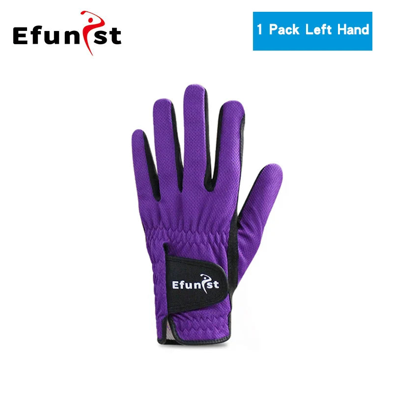 Men's Golf Glove Micro Soft Fiber Breathable 1 Pair or Worn on Left/Right Hand With Magic Tape Elastic band 5 Colors Golf Golves