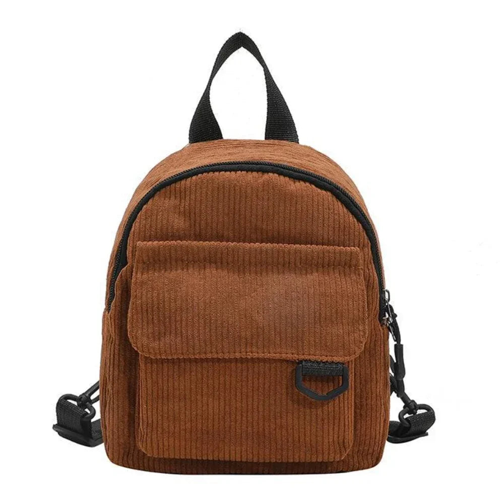 Mini Corduroy Backpack Ins Popular Cute Student Makeup Commuting Bag