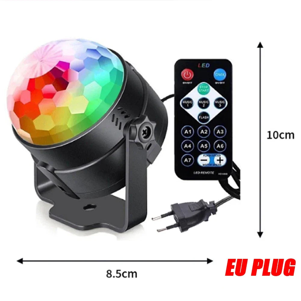 RGB Strobe Stage Night Light for Home KTV Party Club Bar Dance Christmas Gift Lighting Effect Sound-activated Disco Ball Lamp