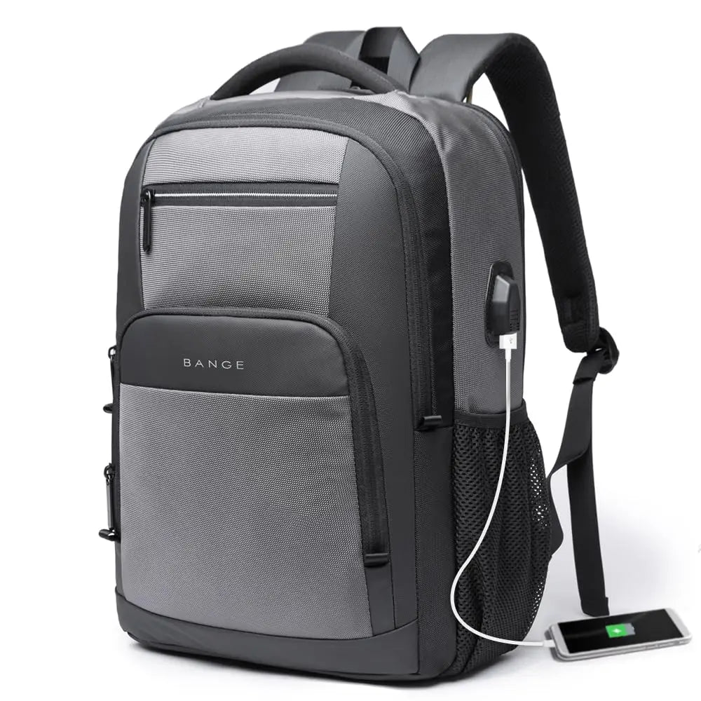 BANGE Sling Travel Laptop Backpack Fits 15.6 Inch Laptop for Men and Women Waterproof with Side Mesh Pocket USB Charging Port