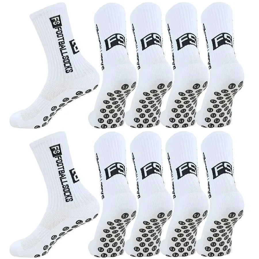 3/1Pair New Style FS Football Socks Round Silicone Suction Cup Grip Anti Slip Soccer Socks Sports Men Women Baseball Rugby Socks