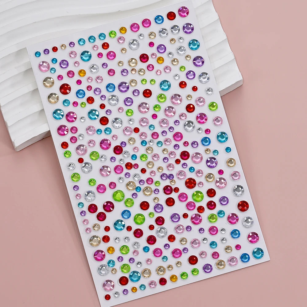 1Pcs 3D Colorful Face Jewels Tattoo Stickers 10Color Rhinestone Fake Tattoo Party Eyes Body Makeup Gem Self-adhesive DIY Sticker