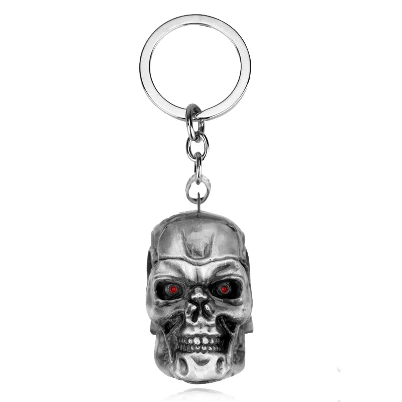Vintage Charm Terminator Skull Head Keychain Men Women Fashion Pendant Keyring Jewelry Car Key Accessories Gifts New