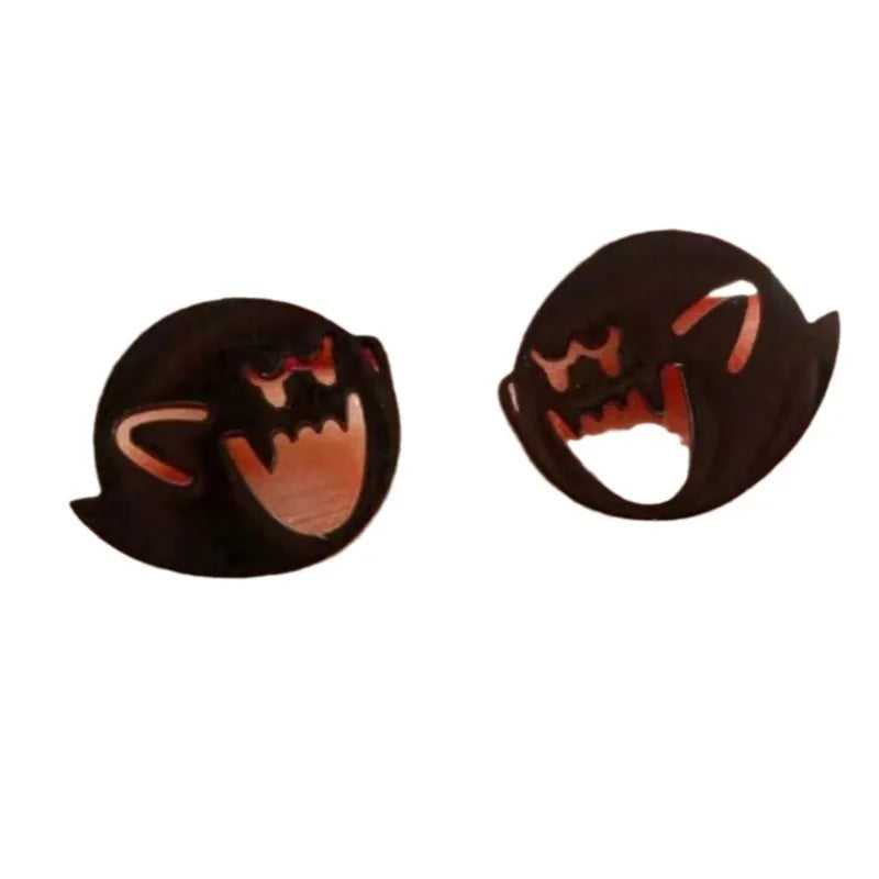 2pcs Stainless Steel Cute Cartoon Earrings Stud for Women, Silver Black Gold Earrings Piercing Jewelry Gift Minimalist