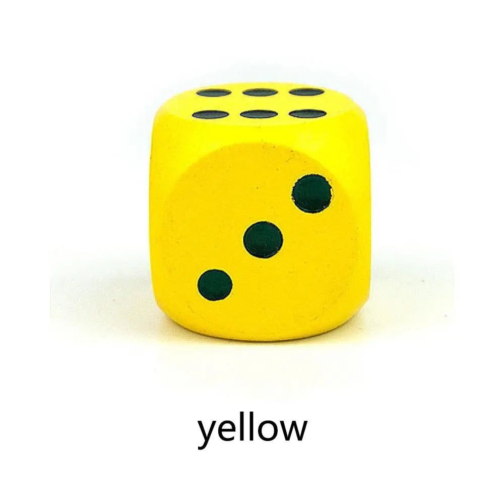 5cm 1pc New Solid Wood Point Entertainment items 6-Sided Game Round Sieve Chess Props Wooden Dice Big Color Dice