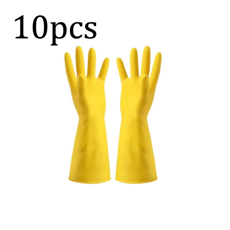 1/3/5/10PCS Rubber Gloves Washing Dishes Waterproof Thickened Beef Rubber Latex Labor Protection Wear Resistant Work Household