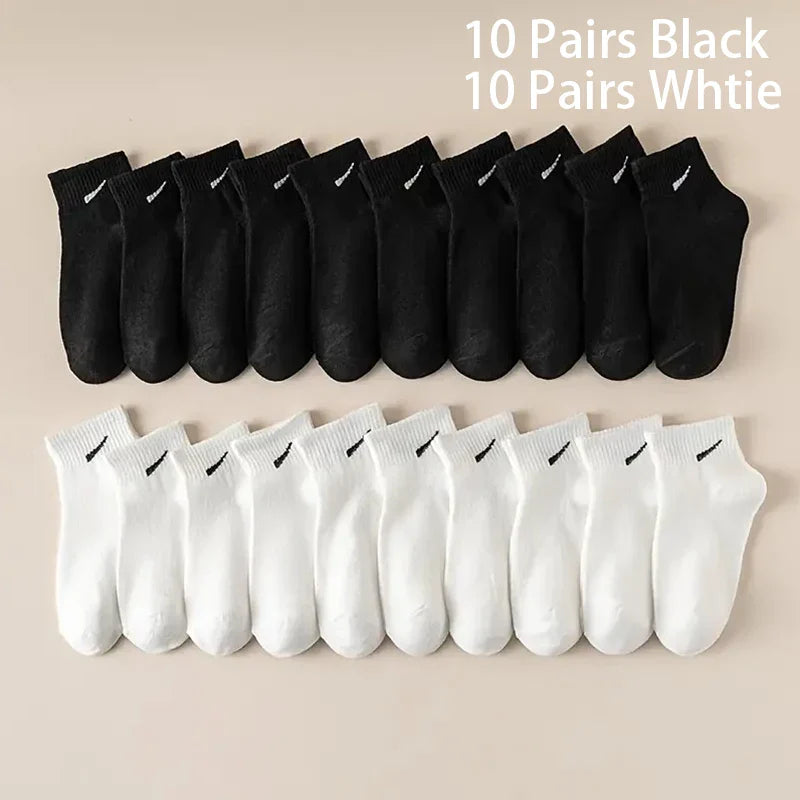 5/10/20/30 Pairs Women/Men Boat Socks Invisible Low Cut Silicone Summer No-show Ankle Socks Solid Color Casual Breathable