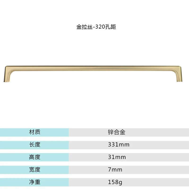 WV Modern Minimalist Pulls Cupboard Dressers Brass Gold Cabinet Door Handles Closet Drawer Knobs Kitchen Furniture Hardware