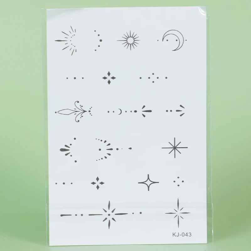 1Pc Geometric Symbol Waterproof Temporary Tattoo Stickers, Long-lasting Waterproof for One to Two Weeks, For Arm, Leg.