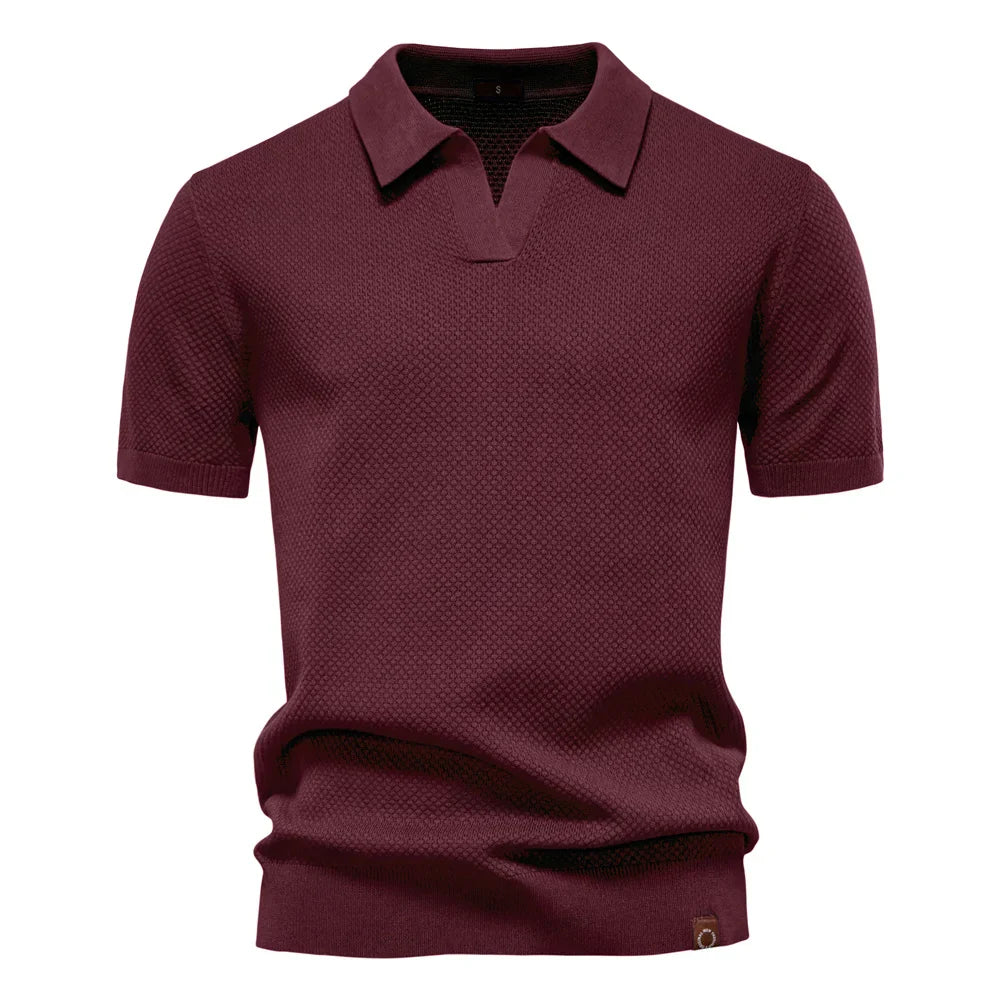 2025 New Summer Premium Solid Color Men's Golf Polo Shirt for Collared Breathable Fabric Social Casual Top Male Polo Shirts