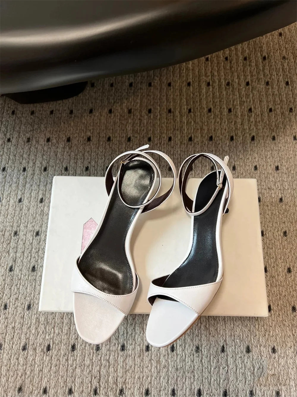 FEDONAS Sexy Women Genuine Leather Sandals Kitten High Heels Summer Party Wedding Shoes Woman Gold Black White Prom Pumps