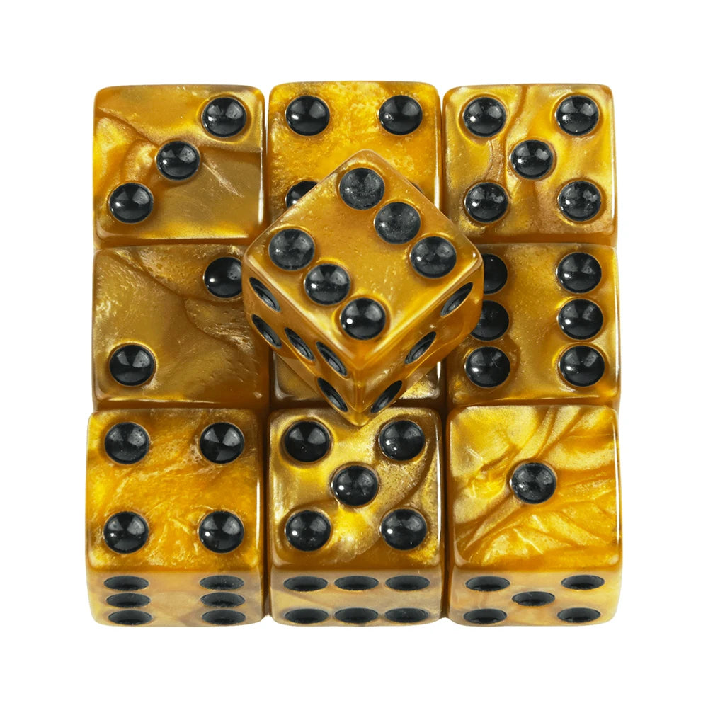 Marble D6 Game Dice 10PCs Square Corner 16MM Math Entertainment Acrylic Gambling Tool Dice