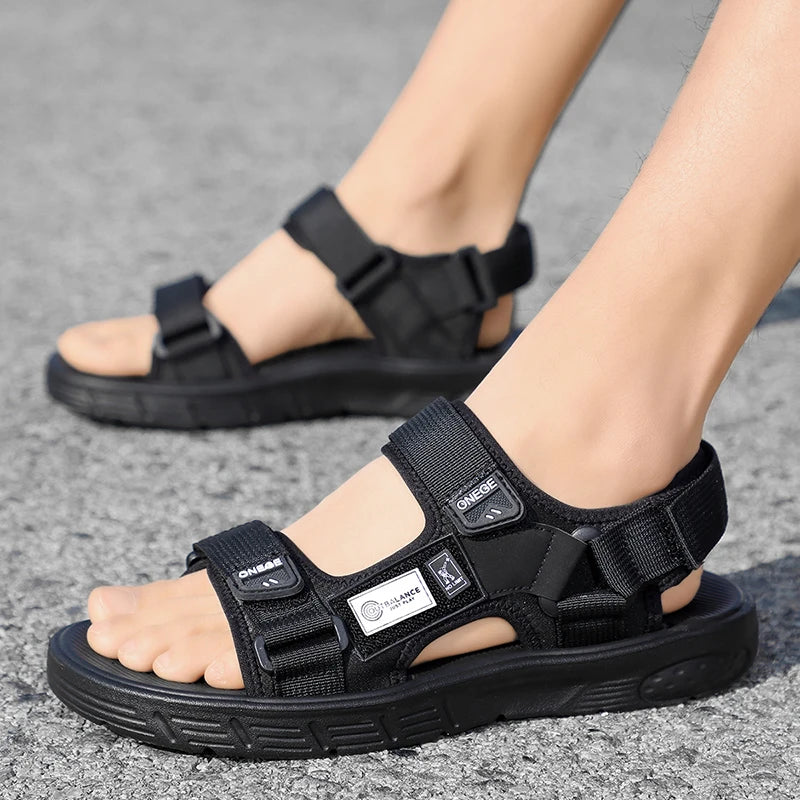 A Pair of Men's New Summer Casual Shoes, Fashionable Sports Trendy Wear-Resistant Sandals, Cool Beach Shoes