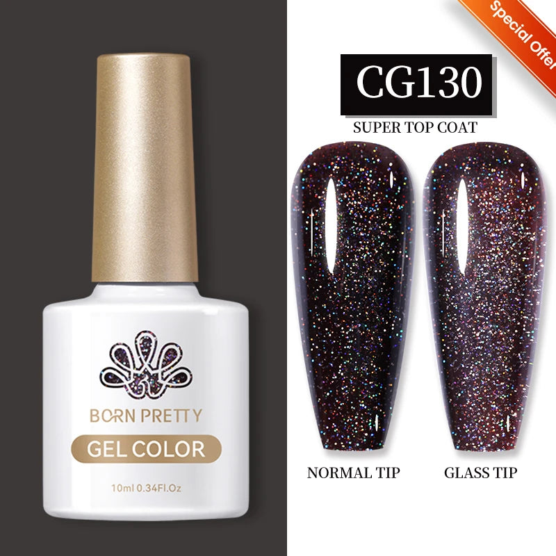 BORN PRETTY Milky Pink Rubber Base Gel Nail Polish Glitter 15ml Semi-Permanent Varnish Soak Off Self Leveling UV LED Gel