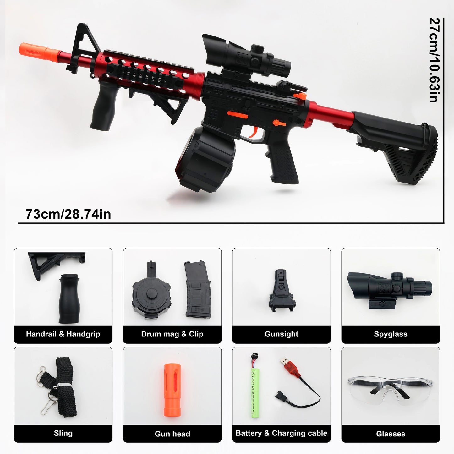 M416 Electric Gel Ball Blaster Toy Gun£¬ Manual/Automatic Mode , Rechargeable - Suitable for Summer Outdoor Shooting Games