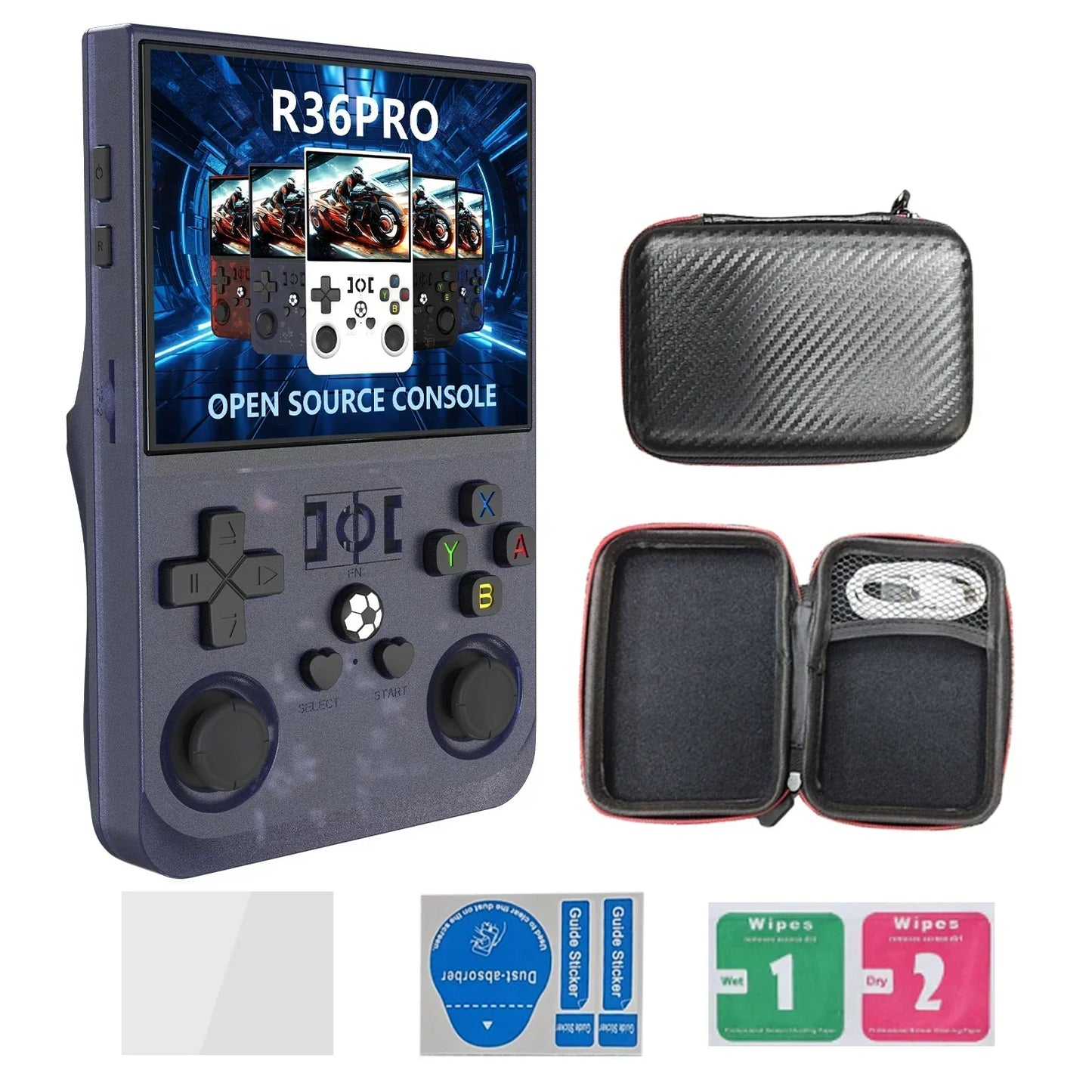 R36PRO Retro Handheld Game Console 64/128G Open Source 3.5 Inch IPS Screen Linux System Portable Pocket Video Player 30000+games