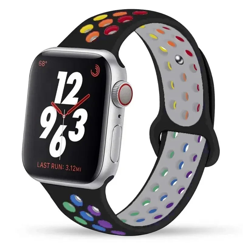 Sport watch strap For Apple Watch Bands Ultra 49mm 44mm 45mm 38/40mm 41mm Silicone Pride Bracelet iWatch Series 8 7 6 4 5 3 9 SE