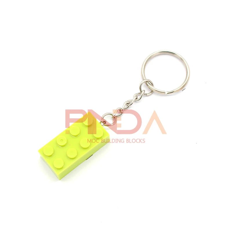 10Pcs MOC 2x4 Schlüssel Kette Bausteine ​​Kreative Geschenk mit MOC Ziegel Keychain Ziegel Platte Kompatibel 
