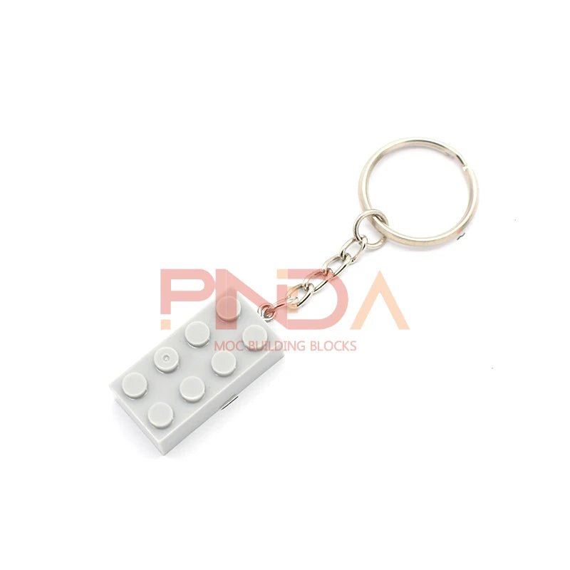 10Pcs MOC 2x4 Schlüssel Kette Bausteine ​​Kreative Geschenk mit MOC Ziegel Keychain Ziegel Platte Kompatibel 