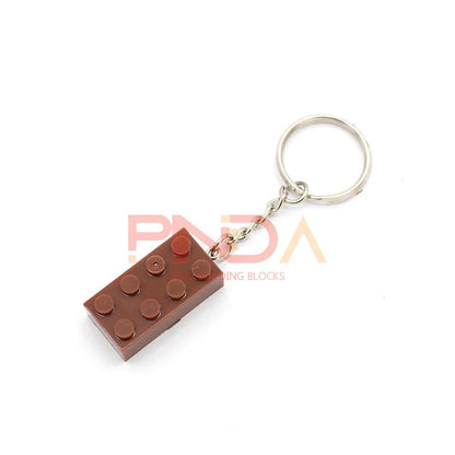 10Pcs MOC 2x4 Schlüssel Kette Bausteine ​​Kreative Geschenk mit MOC Ziegel Keychain Ziegel Platte Kompatibel 