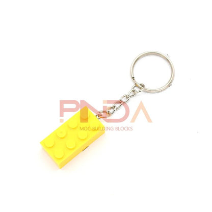 10Pcs MOC 2x4 Schlüssel Kette Bausteine ​​Kreative Geschenk mit MOC Ziegel Keychain Ziegel Platte Kompatibel 
