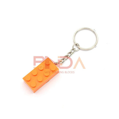 10Pcs MOC 2x4 Schlüssel Kette Bausteine ​​Kreative Geschenk mit MOC Ziegel Keychain Ziegel Platte Kompatibel 