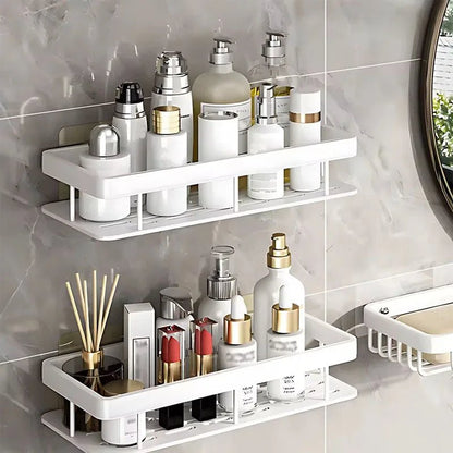 1/2/3pcs No Drill Wall Bathroom Shelf Aluminum Alloy Shampoo Rack Makeup Storage Organizer Shower Shelf Bathroom Accessories