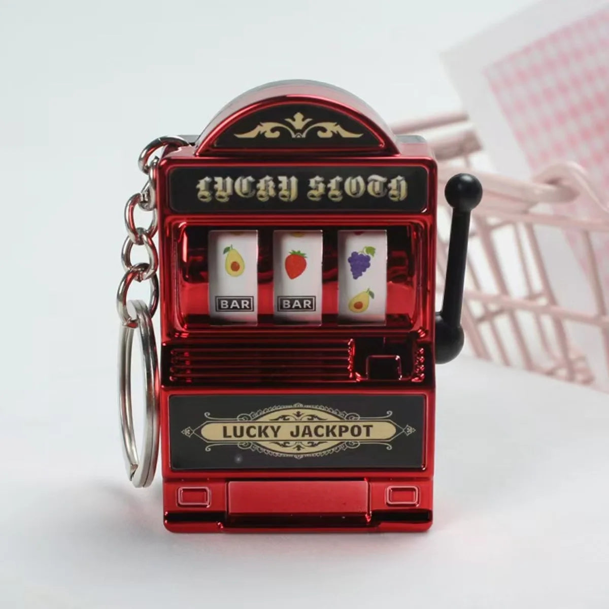 Fruit Machine Keychain Lucky Charm Keychains Mini Casino Pendant Bag Charm Novelty Gifts for Kids Adults