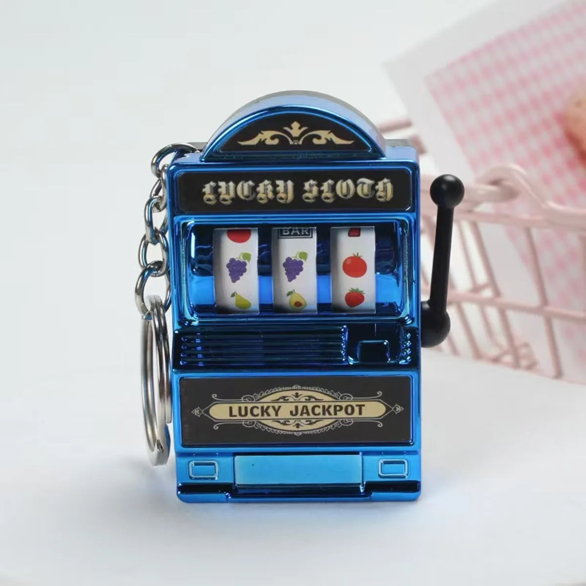 Fruit Machine Keychain Lucky Charm Keychains Mini Casino Pendant Bag Charm Novelty Gifts for Kids Adults