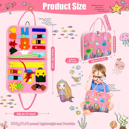 Montessori Toddler Busy Board,Autism Sensory Toys£¬Educational Activity Motor Skills Baby, Life Skills Learning Toys for Kids