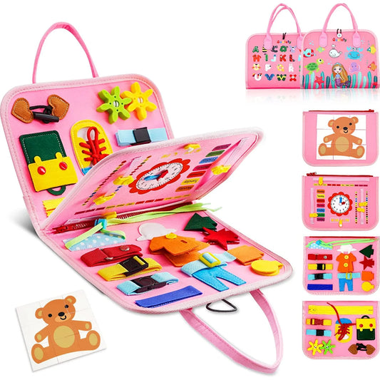 Montessori Toddler Busy Board,Autism Sensory Toys£¬Educational Activity Motor Skills Baby, Life Skills Learning Toys for Kids