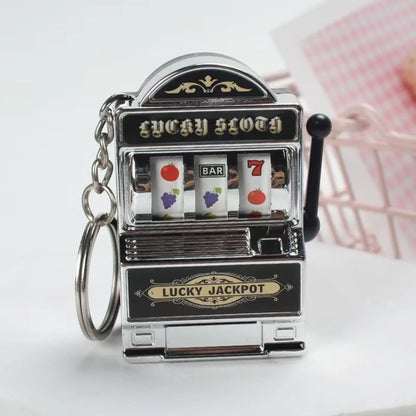 Fruit Machine Keychain Lucky Charm Keychains Mini Casino Pendant Bag Charm Novelty Gifts for Kids Adults