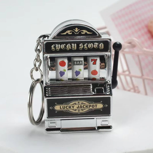 Fruit Machine Keychain Lucky Charm Keychains Mini Casino Pendant Bag Charm Novelty Gifts for Kids Adults