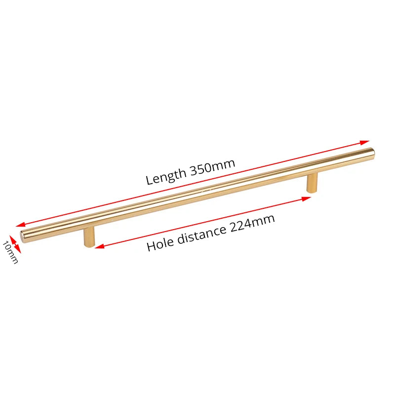 Black Gold Cupboard Handle Brushed Stainless Steel Kitchen Cabinet Door Knob Furniture Drawer Pull  Hardware Pulls  Bar Handle